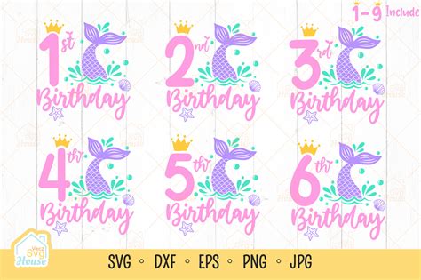 Mermaid Birthday Numbers SVG Bundle Graphic By VeczSvgHouse Creative