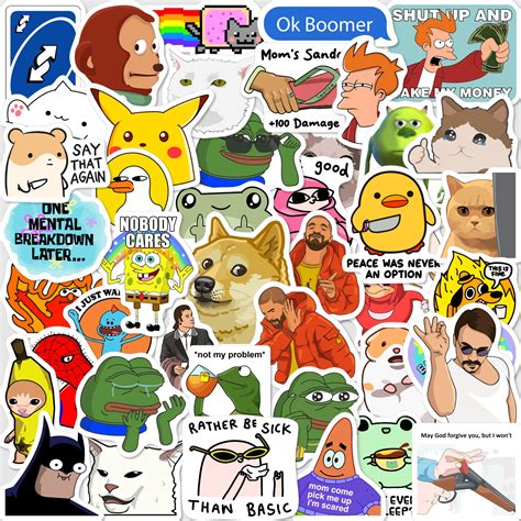 50pcs Stiker Meme Sticker Meme Stiker Kartun Sticker Kartun