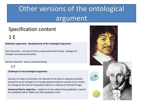 Ppt Other Versions Of The Ontological Argument Powerpoint