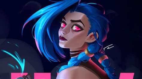 Jinx Lol Arcane Art K E Wallpaper Pc Desktop