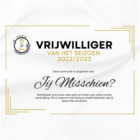 Vrijwilliger Van Het Seizoen Vvza Nl