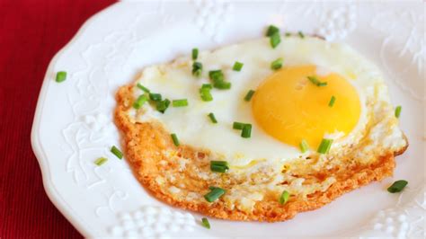 Fry An Egg On Top Of Shredded Cheese