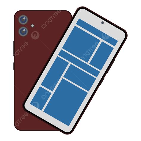 Gambar Ilustrasi Smartphone Dengan Kotak Perunggu Merah Smartphone Handphone Clipart