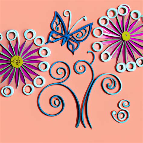 3d Quilled Flowers And Butterflies · Creative Fabrica