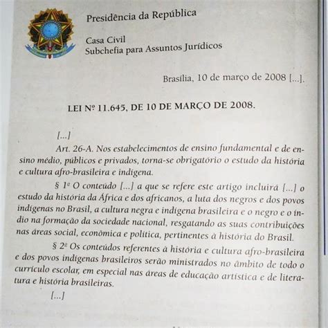 Lei 11.645 De 2008 - A Lei 11.645 de 2008. | Download Scientific Diagram