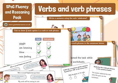 SPaG Fluency Reasoning Pack Verbs And Verb Phrases Grammarsaurus