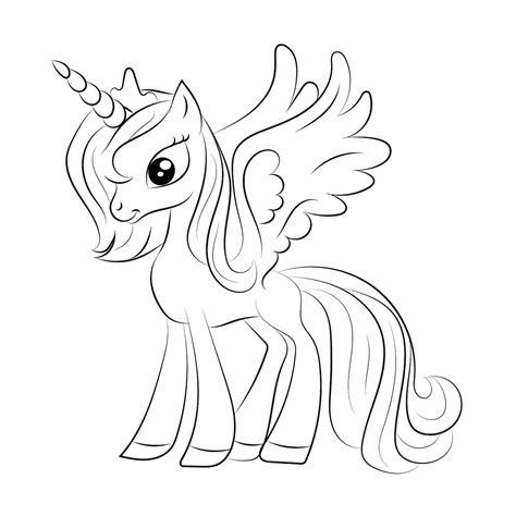 Premium Vector Unicorn Kids Coloring Page Vector Blank Printable