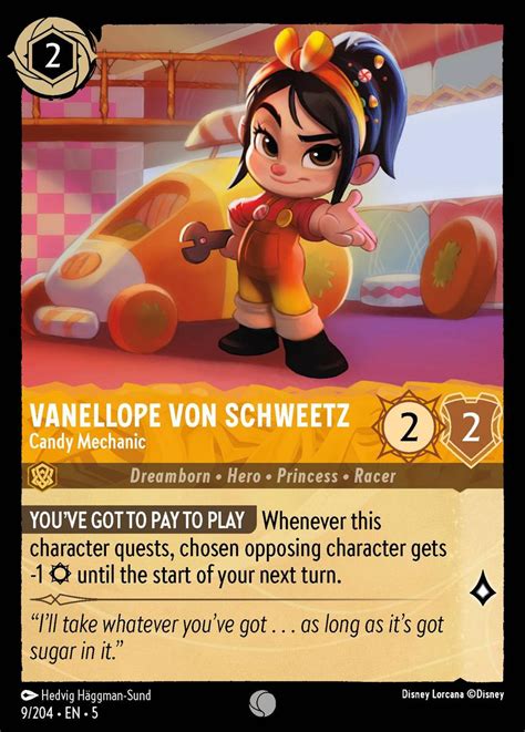 Vanellope von Schweetz - Candy Mechanic 9/204 – Disney Lorcana Card ...