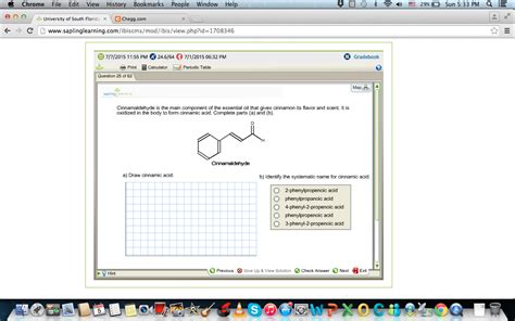 Solved Cinnamaldehyde Is The Main Component Of The Essent