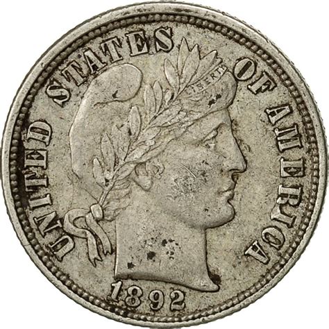 One Dime 1892 Barber, Coin from United States - Online Coin Club