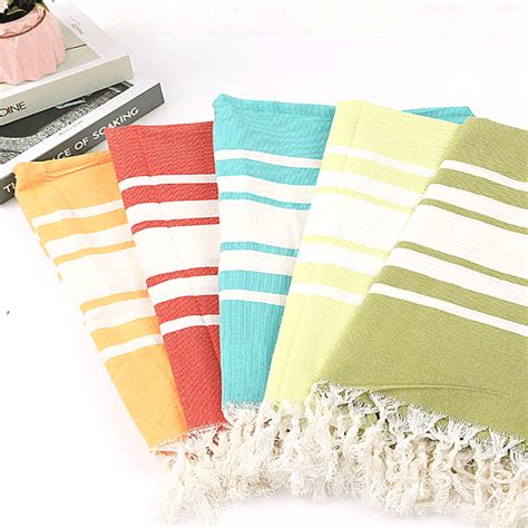 Fouta De Plage Coton Naturel Motifs Vintage Miss Pareo