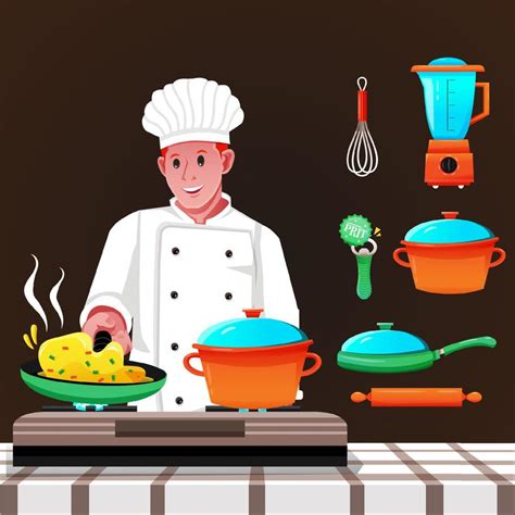 Chef is cooking vector illustrator 10029054 Vector Art at Vecteezy