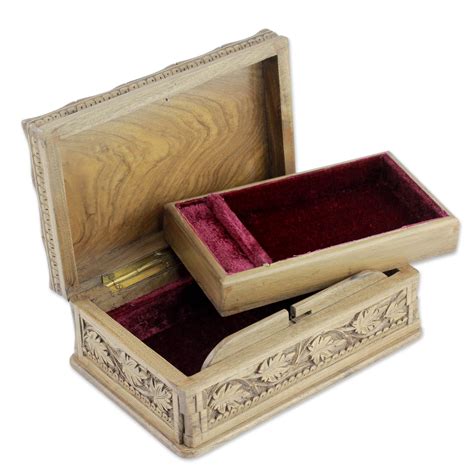 Hand Carved Wood Jewelry Box Ivy Fantasy NOVICA