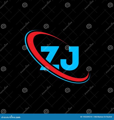 Zj Z J Letter Logo Design Initial Letter Zj Linked Circle Uppercase Monogram Logo Red And Blue