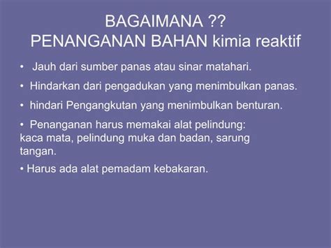 Penanganan Dan Penyimpanan Bahan Bahan Kimia Ppt