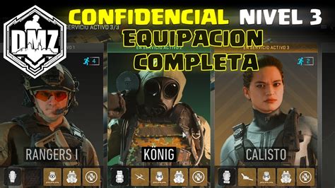 EQUIPACION COMPLETA MISION DMZ CONFIDENCIAL NIVEL 3 WARZONE 2