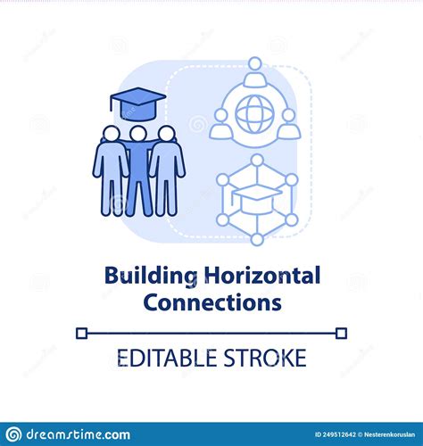 Building Horizontal Connections Light Blue Concept Icon Stock Vector