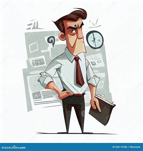 Cartoon Illustration of an Angry Businessman Stock Illustration ...