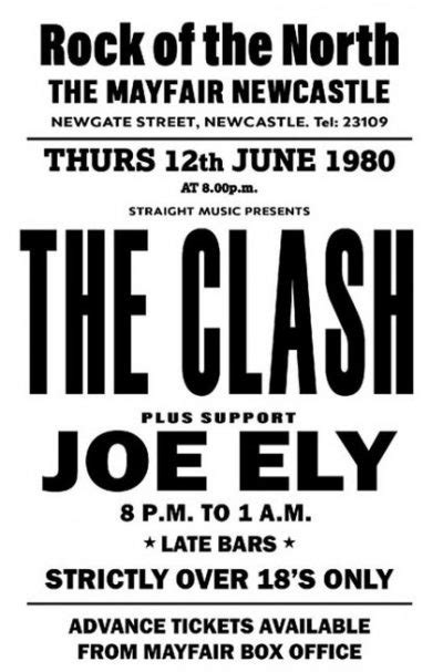 The Clash Concert Poster 1980 Newcastle Mayfair Rare Rock N Roll Tour