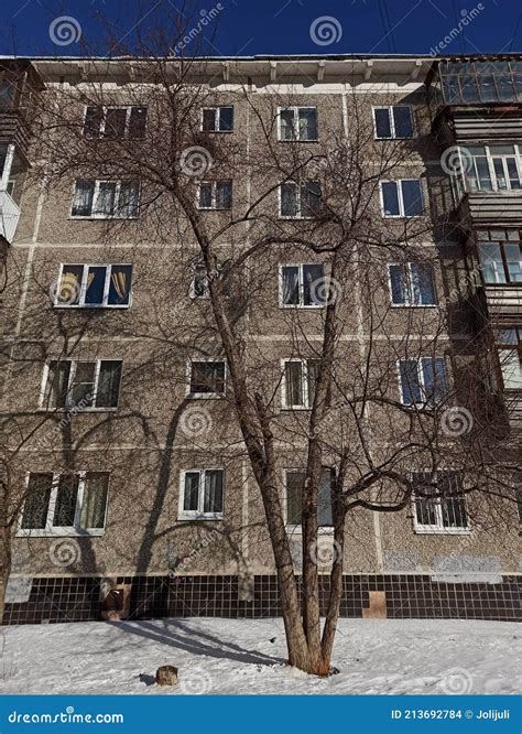 Residential Building Khrushchevka Stock Photo - Image of soviet ...