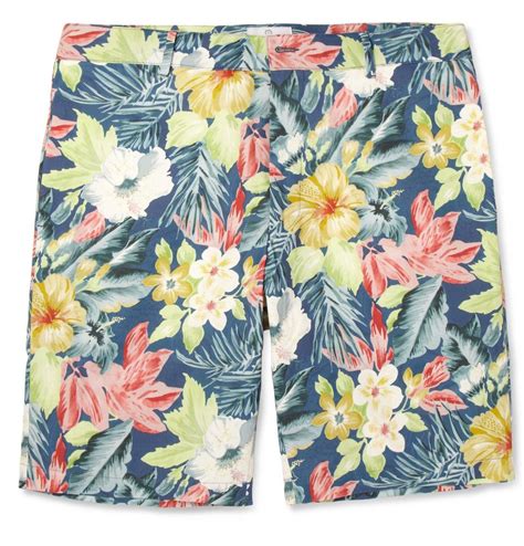 Hentsch Man Hawaiian Print Cotton Shorts Shorts Masculino Bermudas