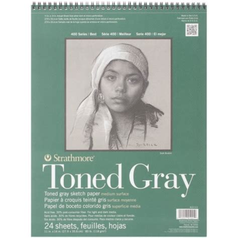 Strathmore Toned Sketch Paper Pad 400 Series 11 X 14 Gray Cool