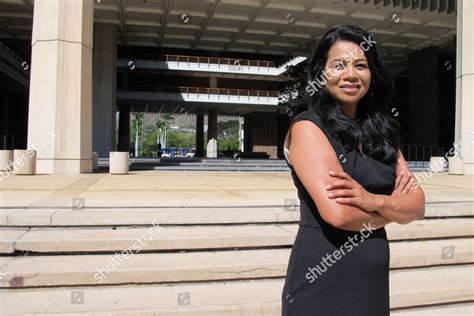 Piilani Smith Stands Outside Hawaii Legislature Editorial Stock Photo