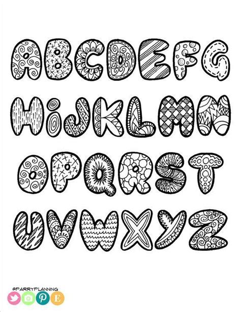 Printable Doodle Alphabet With Images Lettering Alphabet Doodle