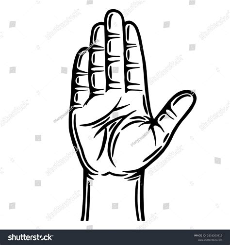 Male Hand Gestures Human Palm Outline Stock Vector Royalty Free