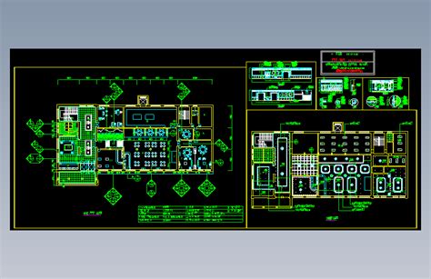 1233 某市豪华酒店中餐厅装修设计cad平面布置图autocad 14模型图纸下载 懒石网