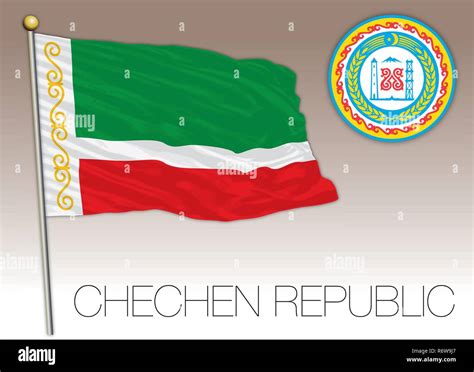 Chechen Republic flag, Russian Federation, vector illustration Stock ...