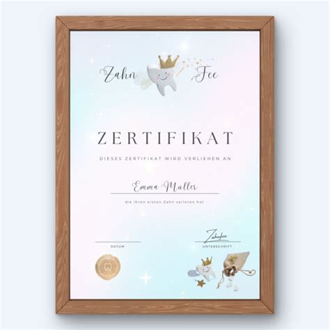 Zahnfee Zertifikat Urkunde Zertifikat Certificate Zahnfee Post Von