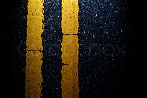 Road Marking - Double Yellow Lines on ... | Stock image | Colourbox