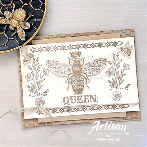 Queen Bee Vintage Style Karen Hadler Stamping Bees