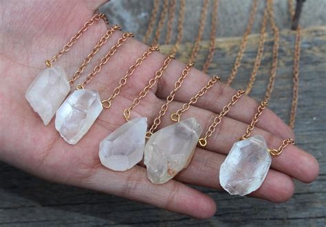 Raw Clear Quartz Necklace Clear Quartz Jewelry Healing Etsy