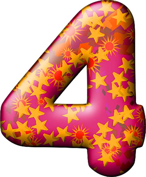 Presentation Alphabets Party Balloon Warm Numeral 4