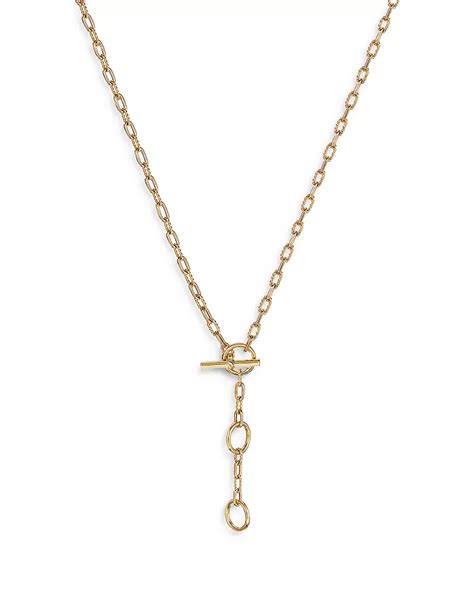 David Yurman 18K Yellow Gold DY Madison Three Ring Chain Necklace