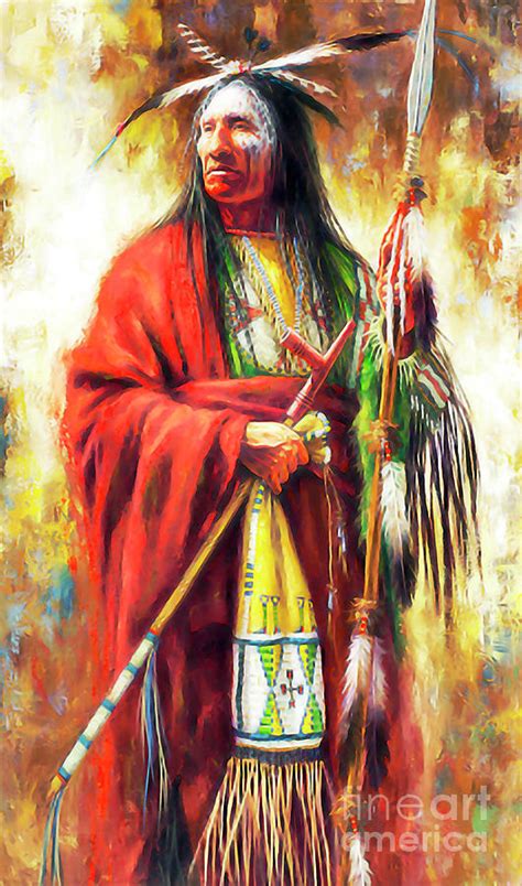 Native American Charismatic Shaman Digital Art by Trindira A