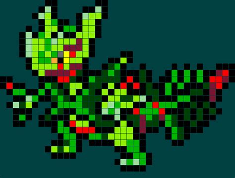 Mega Sceptile Sprite Perler Beads Pattern Bead Sprite Pixel Art