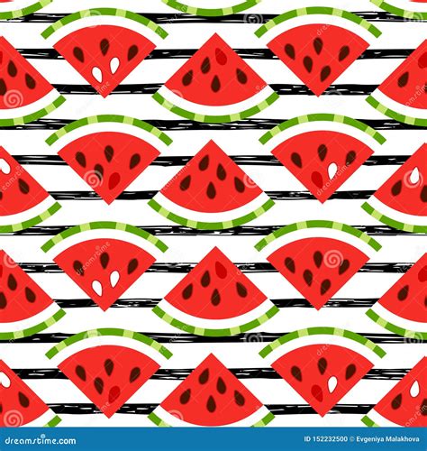 Seamless Watermelon Seed Pattern Watercolor Summer Repeating Fabric