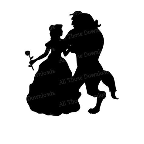 Beauty and the Beast Silhouette SVG | Etsy