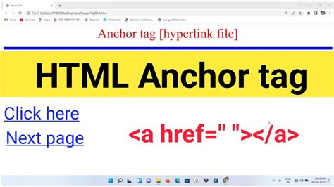 How To Link Pages In Html Anchor Tag In Html A Tag In Html Html