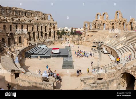 Ruins Of The Largest Amphitheater In North Africa El Jem Tunisia