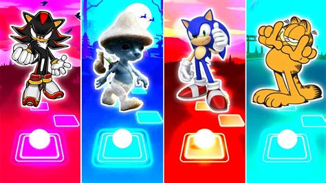 Shadow Hedgehog Smurf Cat Sonic Prime Garfield Tiles Hop Edm