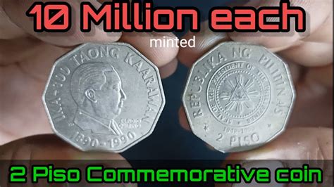 Philippine Coins 1990 2 Piso Commemorative Coins Elpidio Quirino 10