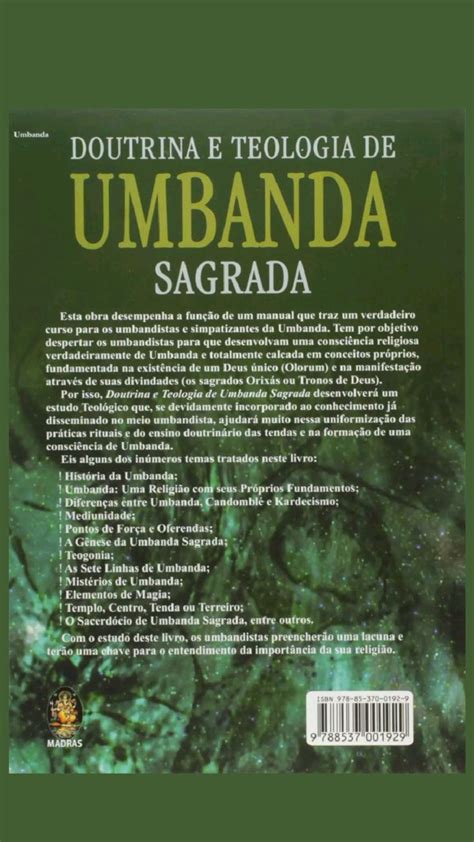 Doutrina E Teologia De Umbanda Sagrada Rubens Saraceni Editora Madras