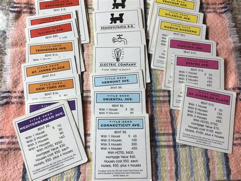 Monopoly Deed Cards - Etsy