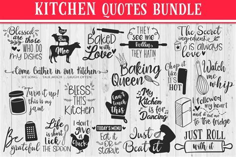 Kitchen Quotes Svg Bundle Graphic By Wipsart · Creative Fabrica