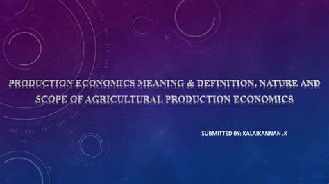 Agricultural Production Economics Ppt