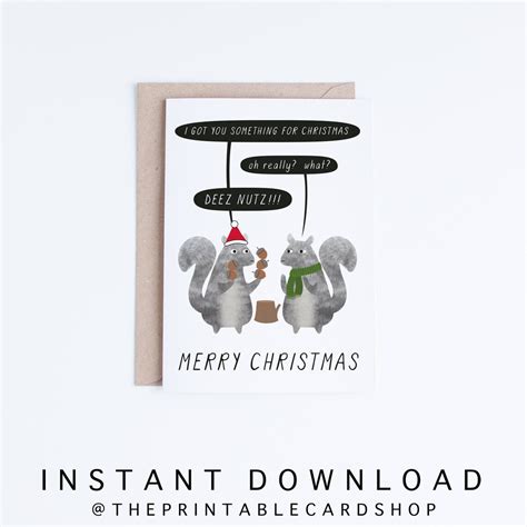 Funny Christmas Cards Instant Download, Printable Christmas Card for ...